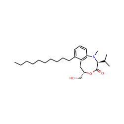 CCCCCCCCCCc1cccc2c1C[C@@H](CO)OC(=O)[C@H](C(C)C)N2C ZINC000034800310