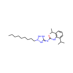 CCCCCCCCCN1NN/C(=N\C(=O)Nc2c(C(C)C)cccc2C(C)C)N1 ZINC000036349992