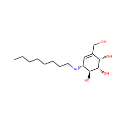 CCCCCCCCN[C@@H]1C=C(CO)[C@H](O)[C@H](O)[C@H]1O ZINC000014175219