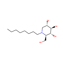 CCCCCCCCN1C[C@H](O)[C@@H](O)[C@H](O)[C@H]1CO ZINC000014967758