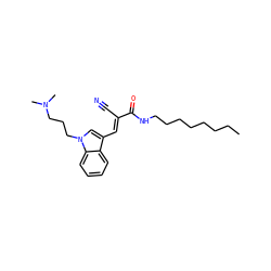 CCCCCCCCNC(=O)/C(C#N)=C/c1cn(CCCN(C)C)c2ccccc12 ZINC000049872225