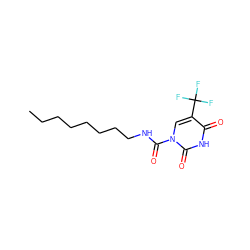 CCCCCCCCNC(=O)n1cc(C(F)(F)F)c(=O)[nH]c1=O ZINC000095586118