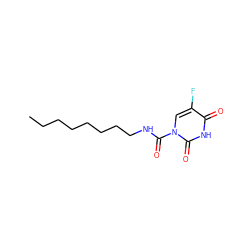 CCCCCCCCNC(=O)n1cc(F)c(=O)[nH]c1=O ZINC000095590856