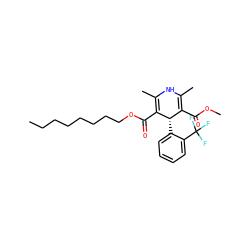CCCCCCCCOC(=O)C1=C(C)NC(C)=C(C(=O)OC)[C@@H]1c1ccccc1C(F)(F)F ZINC000137072194