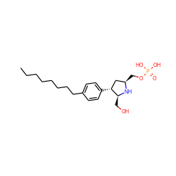 CCCCCCCCc1ccc([C@@H]2C[C@@H](COP(=O)(O)O)N[C@H]2CO)cc1 ZINC000043589932