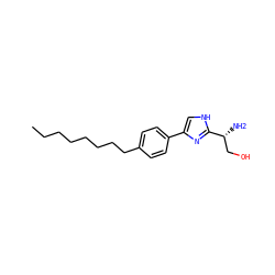 CCCCCCCCc1ccc(-c2c[nH]c([C@H](N)CO)n2)cc1 ZINC000038149371