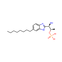 CCCCCCCCc1ccc2nc([C@@H](N)[C@@H](C)OP(=O)(O)O)[nH]c2c1 ZINC000038149380