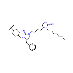 CCCCCCCN1C(=N)NC[C@@H]1CCCCN1C[C@@H](Cc2ccccc2)N(CC2CCC(C(C)(C)C)CC2)C1=N ZINC000103251658