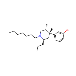 CCCCCCCN1C[C@H](C)[C@](C)(c2cccc(O)c2)C[C@H]1CCC ZINC000036221479