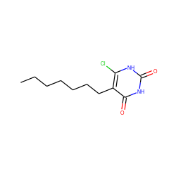 CCCCCCCc1c(Cl)[nH]c(=O)[nH]c1=O ZINC000014972735