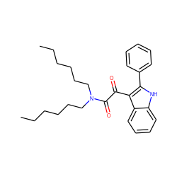 CCCCCCN(CCCCCC)C(=O)C(=O)c1c(-c2ccccc2)[nH]c2ccccc12 ZINC000013560041