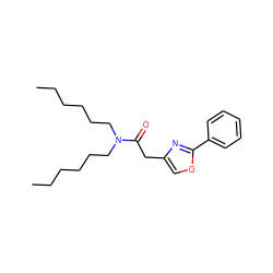 CCCCCCN(CCCCCC)C(=O)Cc1coc(-c2ccccc2)n1 ZINC000072118196