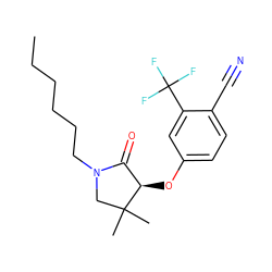 CCCCCCN1CC(C)(C)[C@H](Oc2ccc(C#N)c(C(F)(F)F)c2)C1=O ZINC000072119881