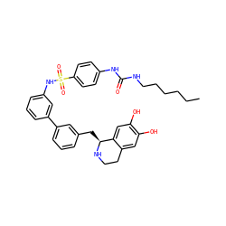 CCCCCCNC(=O)Nc1ccc(S(=O)(=O)Nc2cccc(-c3cccc(C[C@@H]4NCCc5cc(O)c(O)cc54)c3)c2)cc1 ZINC000026387326