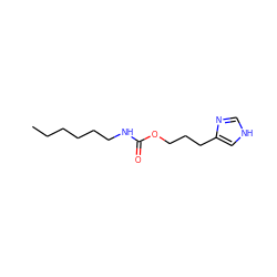 CCCCCCNC(=O)OCCCc1c[nH]cn1 ZINC000013793911