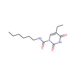 CCCCCCNC(=O)n1cc(CC)c(=O)[nH]c1=O ZINC000095590523