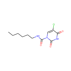 CCCCCCNC(=O)n1cc(Cl)c(=O)[nH]c1=O ZINC000095588127