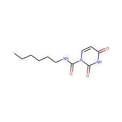 CCCCCCNC(=O)n1ccc(=O)[nH]c1=O ZINC000095590647