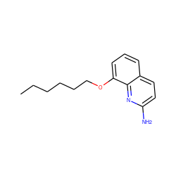 CCCCCCOc1cccc2ccc(N)nc12 ZINC000028390418
