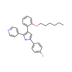 CCCCCCOc1ccccc1-c1cc(-c2ccc(Cl)cc2)[nH]c1-c1ccncc1 ZINC000027729050