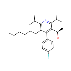 CCCCCCc1c(C(C)C)nc(C(C)C)c([C@@H](C)O)c1-c1ccc(F)cc1 ZINC000013437775