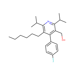 CCCCCCc1c(C(C)C)nc(C(C)C)c(CO)c1-c1ccc(F)cc1 ZINC000013437717