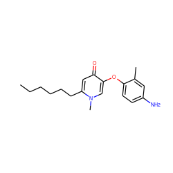 CCCCCCc1cc(=O)c(Oc2ccc(N)cc2C)cn1C ZINC000098208018