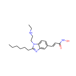 CCCCCCc1nc2cc(/C=C/C(=O)NO)ccc2n1CCNCC ZINC000034987351