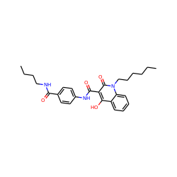 CCCCCCn1c(=O)c(C(=O)Nc2ccc(C(=O)NCCCC)cc2)c(O)c2ccccc21 ZINC000140106059