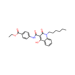 CCCCCCn1c(=O)c(C(=O)Nc2ccc(C(=O)OCC)cc2)c(O)c2ccccc21 ZINC000100673396