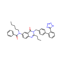 CCCCCN(C(=O)c1ccccc1)c1ccc2nc(CCC)n(Cc3ccc(-c4ccccc4-c4nnn[nH]4)cc3)c(=O)c2c1 ZINC000026289116