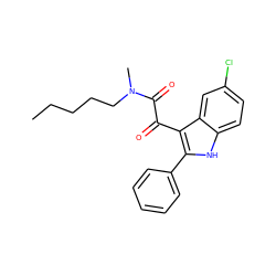 CCCCCN(C)C(=O)C(=O)c1c(-c2ccccc2)[nH]c2ccc(Cl)cc12 ZINC000040862760