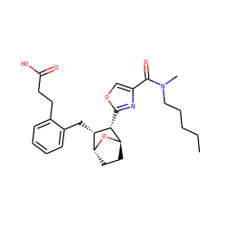 CCCCCN(C)C(=O)c1coc([C@@H]2[C@H]3CC[C@@H](O3)[C@@H]2Cc2ccccc2CCC(=O)O)n1 ZINC000169364975