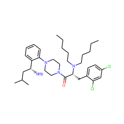 CCCCCN(CCCCC)[C@H](Cc1ccc(Cl)cc1Cl)C(=O)N1CCN(c2ccccc2[C@H](N)CC(C)C)CC1 ZINC000044359154