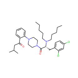 CCCCCN(CCCCC)[C@H](Cc1ccc(Cl)cc1Cl)C(=O)N1CCN(c2ccccc2C(=O)CC(C)C)CC1 ZINC000042851138