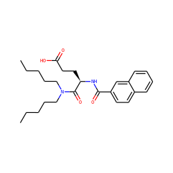 CCCCCN(CCCCC)C(=O)[C@@H](CCC(=O)O)NC(=O)c1ccc2ccccc2c1 ZINC000003780994