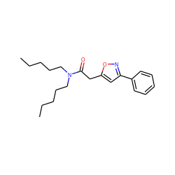 CCCCCN(CCCCC)C(=O)Cc1cc(-c2ccccc2)no1 ZINC000072114866