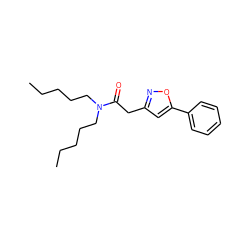 CCCCCN(CCCCC)C(=O)Cc1cc(-c2ccccc2)on1 ZINC000072120335