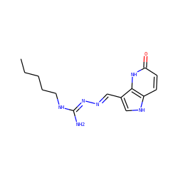 CCCCCN/C(N)=N/N=C/c1c[nH]c2ccc(=O)[nH]c12 ZINC000013741873