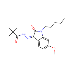 CCCCCN1C(=O)/C(=N\NC(=O)C(C)(C)C)c2ccc(OC)cc21 ZINC000040424514