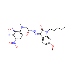 CCCCCN1C(=O)/C(=N\NC(=O)CN(C)c2ccc([N+](=O)[O-])c3nonc23)c2ccc(OC)cc21 ZINC000072123481