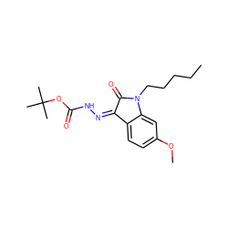 CCCCCN1C(=O)/C(=N\NC(=O)OC(C)(C)C)c2ccc(OC)cc21 ZINC000040975566