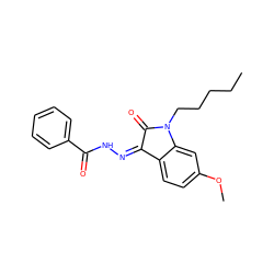 CCCCCN1C(=O)/C(=N\NC(=O)c2ccccc2)c2ccc(OC)cc21 ZINC000040424502