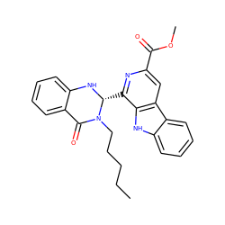 CCCCCN1C(=O)c2ccccc2N[C@@H]1c1nc(C(=O)OC)cc2c1[nH]c1ccccc12 ZINC000653775382