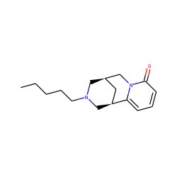 CCCCCN1C[C@@H]2C[C@H](C1)c1cccc(=O)n1C2 ZINC000062146841