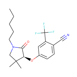 CCCCCN1CC(C)(C)[C@H](Oc2ccc(C#N)c(C(F)(F)F)c2)C1=O ZINC000072120597