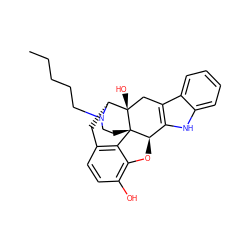 CCCCCN1CC[C@]23c4c5ccc(O)c4O[C@@H]2c2[nH]c4ccccc4c2C[C@@]3(O)[C@H]1C5 ZINC000028522134