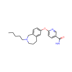 CCCCCN1CCCc2cc(Oc3ccc(C(N)=O)cn3)ccc2C1 ZINC000028825030