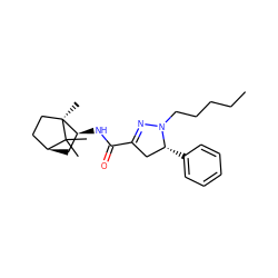 CCCCCN1N=C(C(=O)N[C@H]2C[C@H]3CC[C@]2(C)C3(C)C)C[C@H]1c1ccccc1 ZINC000043203460