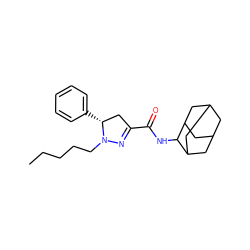 CCCCCN1N=C(C(=O)NC2C3CC4CC(C3)CC2C4)C[C@H]1c1ccccc1 ZINC000043203465